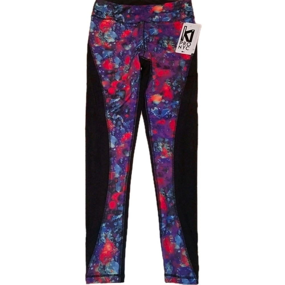 KI PRO NYC Power Mesh Performance Legging Purple Lava Black  SMALL $120 New